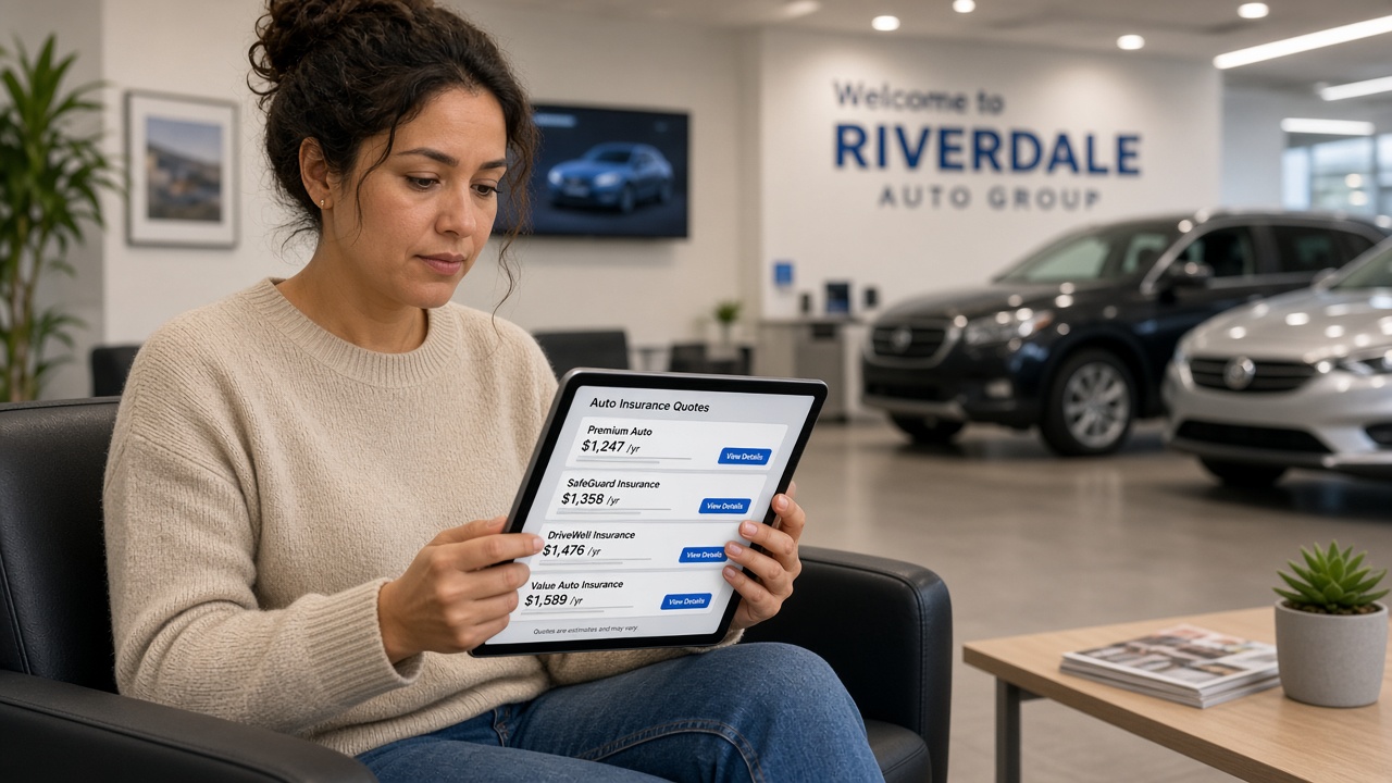 Reviewing auto policy on tablet